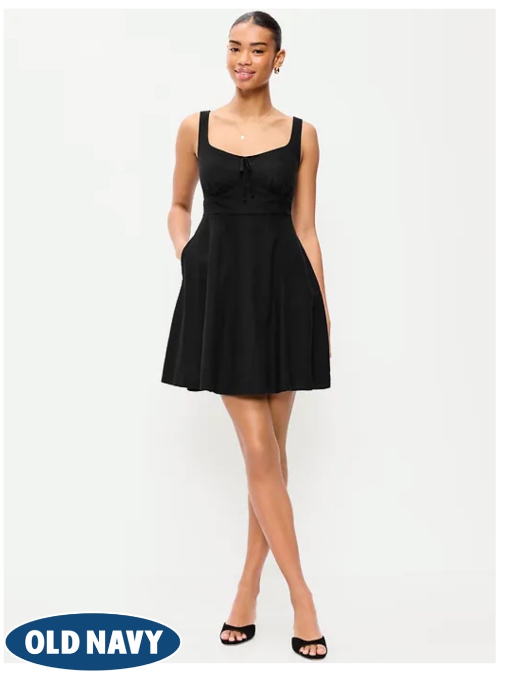 Black Linen Mini Dress Old Navy